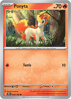 19/142-SCR-Ponyta 	-	comune	-	Near-mint	-	corona astrale	-	ita	-