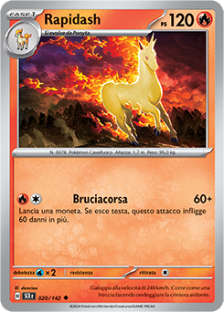 20/142-SCR-Rapidash 	-	non comune	-	Near-mint	-	corona astrale	-	ita	-	reverse