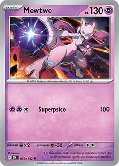 59/142-SCR-Mewtwo 	-	non comune	-	Near-mint	-	corona astrale	-	ita	-	reverse