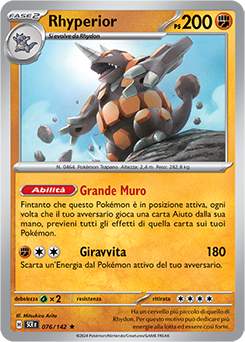 76/142-SCR-Rhyperior 	-	rara h	-	Near-mint	-	corona astrale	-	ita	-	reverse