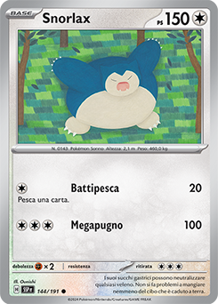 144/191-SSP-Snorlax 	-	comune	-	Near-mint	-	scintille folgoranti	-	ita	-	reverse