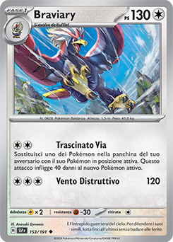 153/191-SSP-Braviary 	-	non comune	-	Near-mint	-	scintille folgoranti	-	ita	-