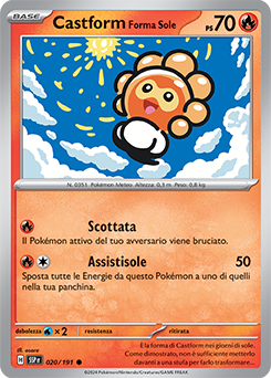 020/191-SSP-Castform Forma Sole 	-	comune	-	Near-mint	-	scintille folgoranti	-	ita	-