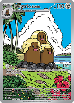 Dugtrio di Alola 	-	rara illustrazione	-	Near-mint	-	scintille folgoranti	-	ita	-	special