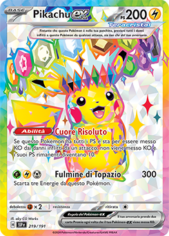 Pikachu-ex 	-	ultra rara	-	Near-mint	-	scintille folgoranti	-	ita	-	full art