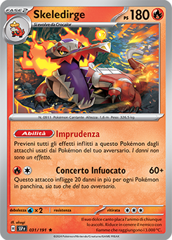 031/191-SSP-Skeledirge 	-	rara h	-	Near-mint	-	scintille folgoranti	-	ita	-	holo