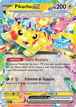 057/191-SSP-Pikachu-ex 	-	doppia rara	-	Near-mint	-	scintille folgoranti	-	ita	-	special