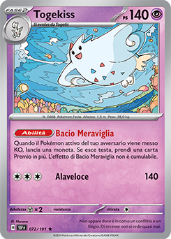 072/191-SSP-Togekiss 	-	rara h	-	Near-mint	-	scintille folgoranti	-	ita	-	holo