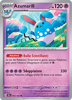 074/191-SSP-Azumarill 	-	non comune	-	Near-mint	-	scintille folgoranti	-	ita	-