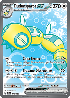 178/159-JTG-Dudunsparce-ex 	-	ultra rara	-	Near-mint	-	avventure insieme	-	ita	-	full art