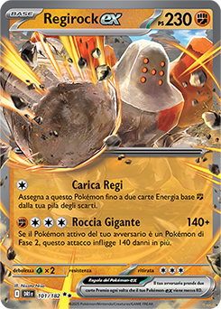 101/182-DRI-Regirock-ex 	-	doppia rara	-	Near-mint	-	rivali predestinati	-	ita	-	special