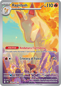 Rapidash 	-	rara illustrazione	-	Near-mint	-	rivali predestinati	-	ita	-	special