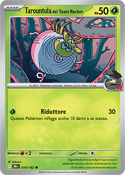 19/182-DRI-Tarountula del Team Rocket 	-	comune	-	Near-mint	-	rivali predestinati	-	ita	-	reverse