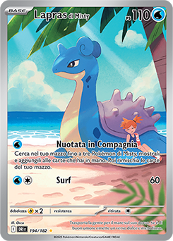 194/182-DRI-Lapras di Misty 	-	rara illustrazione	-	Near-mint	-	rivali predestinati	-	ita	-	special