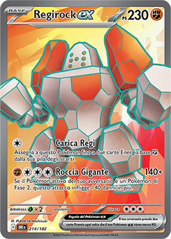 214/182-DRI-Regirock-ex 	-	ultra rara	-	Near-mint	-	rivali predestinati	-	ita	-	full art