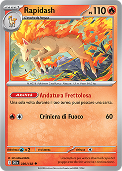 30/182-DRI-Rapidash 	-	non comune	-	Near-mint	-	rivali predestinati	-	ita	-	reverse