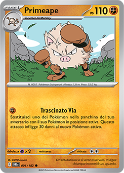 91/182-DRI-Primeape 	-	comune	-	Near-mint	-	rivali predestinati	-	ita	-