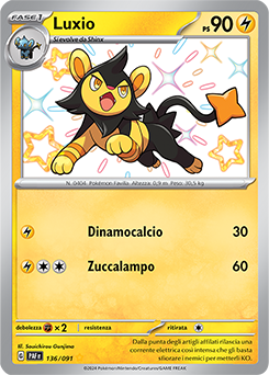 Luxio 	-	rara cromo	-	Near-meat	-	destino di paldea	-	ita	-	special