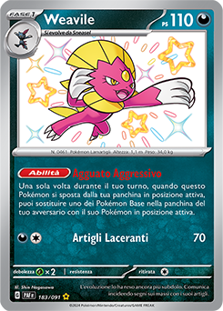 Weavile 	-	rara cromo	-	Near-meat	-	destino di paldea	-	ita	-	special