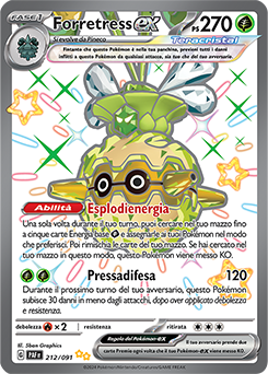 Forretress-ex 	-	ultra rara cromo	-	Near-meat	-	destino di paldea	-	ita	-	full art