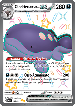 Clodsire di Paldea-ex 	-	ultra rara cromo	-	Near-meat	-	destino di paldea	-	ita	-	full art