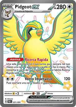 Pidgeot-ex 	-	ultra rara cromo	-	Near-meat	-	destino di paldea	-	ita	-	full art