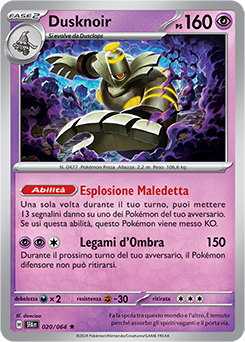 Dusknoir 	-	rara h	-	Near-mint	-	segreto fiabesco	-	ita	-holo