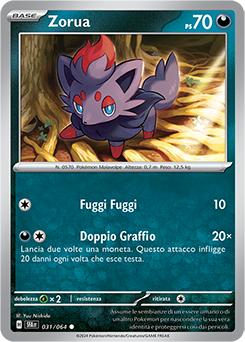 Zorua 	-	comune 	-	Near-mint	-	segreto fiabesco	-	ita	-