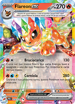 Flareon-ex 	-	doppia rara	-	Near-mint	-	evoluzioni prismatiche	-	ita	-	special