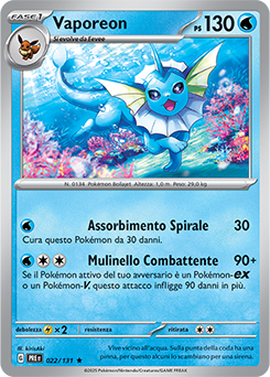 Vaporeon 	-	rara h	-	Near-mint	-	evoluzioni prismatiche	-	ita	-	holo
