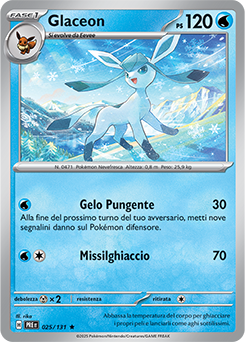 Glaceon 	-	rara h	-	Near-mint	-	evoluzioni prismatiche	-	ita	-	holo