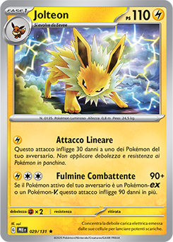 Jolteon 	-	rara h	-	Near-mint	-	evoluzioni prismatiche	-	ita	-	holo