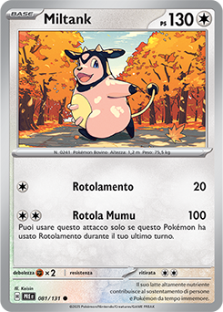 Miltank 	-	comune	-	Near-mint	-	evoluzioni prismatiche	-	ita	-	reverse	master ball