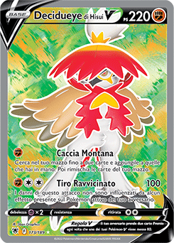 Decidueye di Hisui-V 	-	ultrara v	-	Near-meat	-	lucentezza siderale	-	ita	-	full art