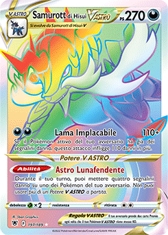 Samurott di Hisui V ASTRO	-	rara segreta	-	Near-meat	-	lucentezza siderale	-	ita	-	full art