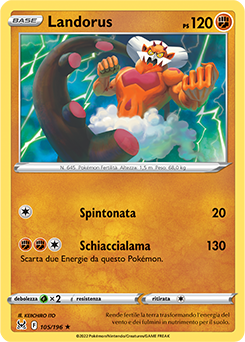 105/196-Landorus 	-	rara 	-	Near-meat	-	origine perduta	-	ita	-