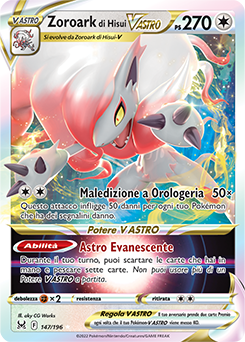 147/196-Zoroark di Hisui-V ASTRO 	-	rara v astro	-	Near-meat	-	origine perduta	-	ita	-	special