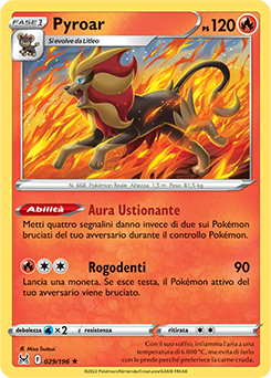 29/196-Pyroar 	-	rara h	-	Near-meat	-	origine perduta	-	ita	-	reverse