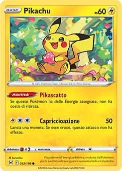 52/196-Pikachu 	-	comune	-	Near-meat	-	origine perduta	-	ita	-