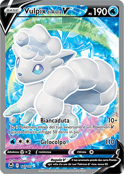 Vulpix di Alola-V 	-	ultrarara v	-	Near-meat	-	tempesta argentata	-	ita	-	full art