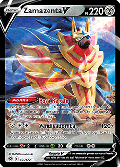 105/172-Zamazenta-V 	-	rara h-v	-	Near-mint	-	astri lucenti	-	ita