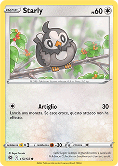 117/172-Starly 	-	comune	-	Near-mint	-	astri lucenti	-	ita