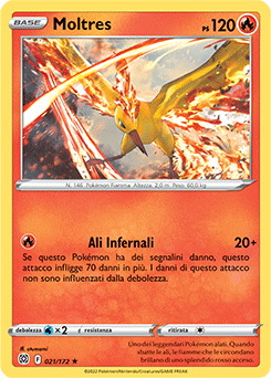 21/172-Moltres 	-	rara	-	Near-mint	-	astri lucenti	-	ita-reverse