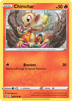 24/172-Chimchar 	-	comune	-	Near-mint	-	astri lucenti	-	ita-reverse
