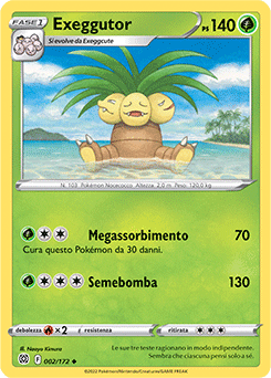 2/172Exeggutor 	-	non comune	-	Near-mint	-	astri lucenti	-	ita	-	reverse