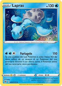 31/172-Lapras 	-	rara	-	Near-mint	-	astri lucenti	-	ita-reverse
