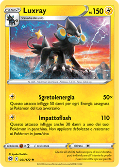 51/172-Luxray 	-	rara	-	Near-mint	-	astri lucenti	-	ita-reverse