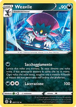 87/172-Weavile 	-	non comune	-	Near-mint	-	astri lucenti	-	ita
