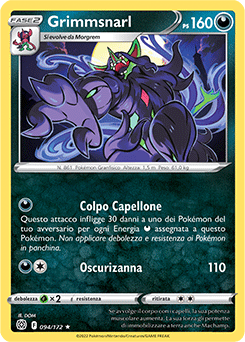 94/172-Grimmsnarl 	-	rara	-	Near-mint	-	astri lucenti	-	ita