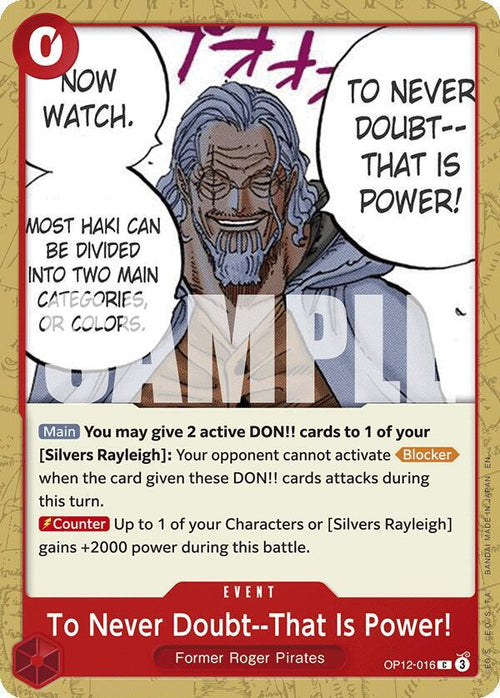 To Never Doubt--That Is Power! - Legacy of the Master (OP12) 016